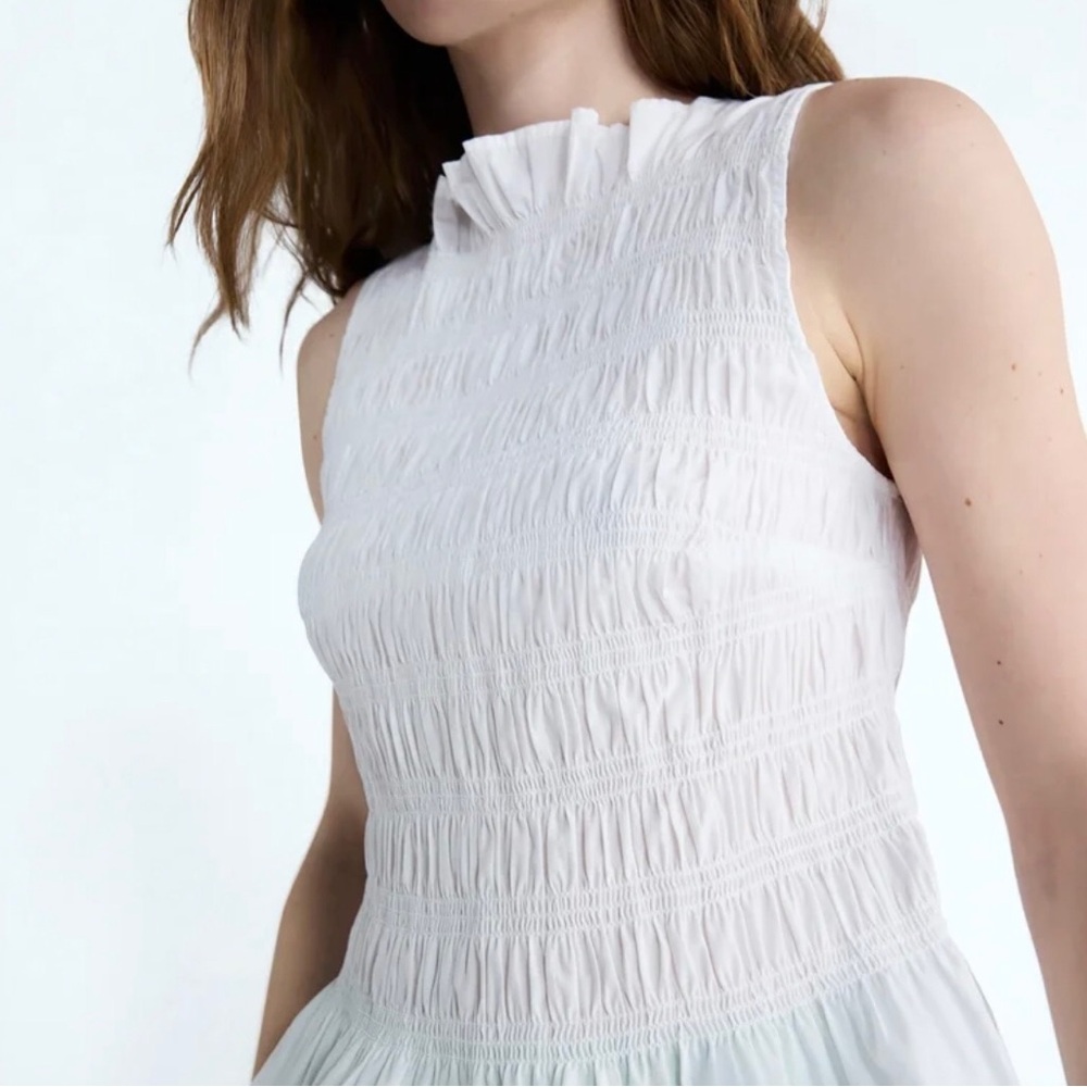 Free Assembly | White Sleeveless Peplum Top - Classic Women's Blouse NWT